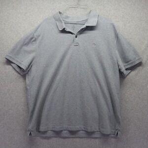 Banana Republic Polo Shirt Mens XL Pique Casual Organic Cotton Gray Short Sleeve